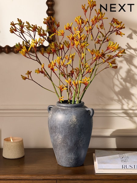 Grey Ceramic Medium Textured Lydford Vase (AA7340) | CA$79