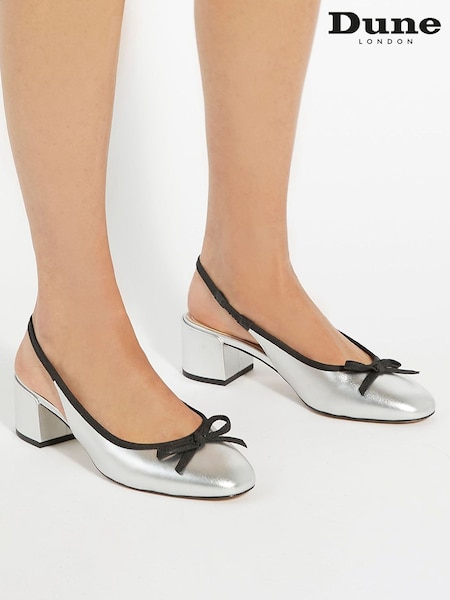 Серебряный - Dune London Classy Slingback with Front Bow (AA7346) | €45