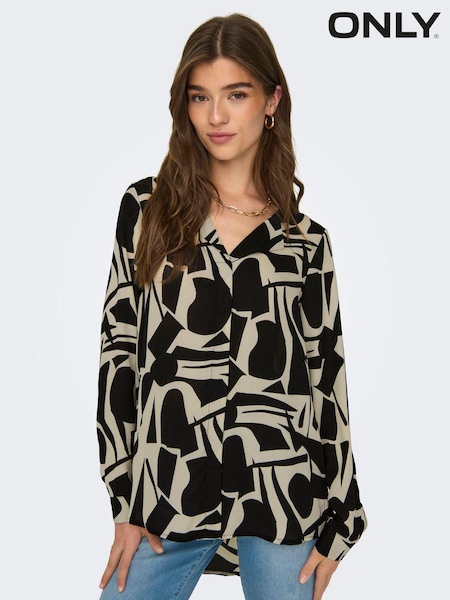 ONLY Black Long Sleeve Graphic Print Shirt (AA7402) | €14.50