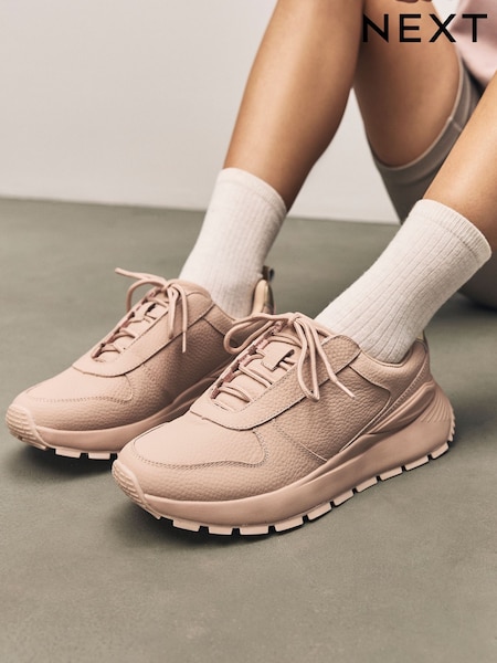 Roza kožna - Forever Comfort® Leather Wedge Lace Up Trainers (AA7430) | € 58