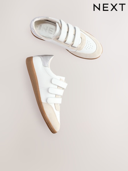 Белый - Forever Comfort® Leather Touch Fastening Slim Trainers (AA7432) | €52