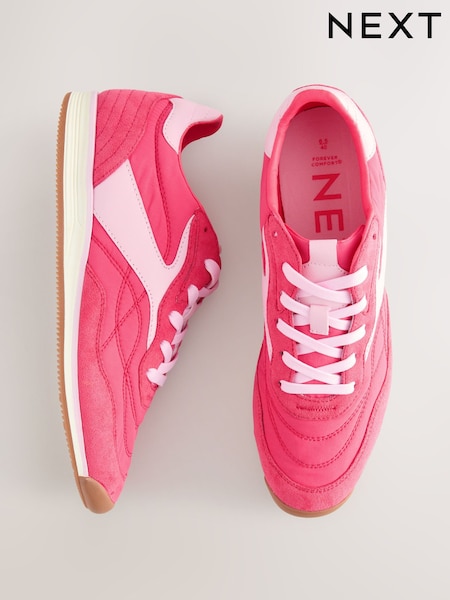 Coral Pink Forever Comfort® Slim Panel Detail Lace-Up Trainers (AA7435) | €44