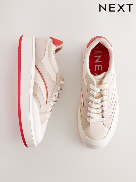 Red Forever Comfort® Panelled Retro Lace-Up Trainers (AA7437) | kr497
