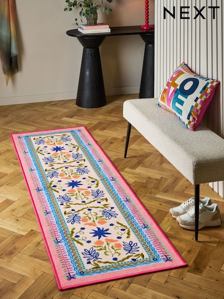 Multi Washable Bright Floral Print Runner (AA7465) | SGD 50 - SGD 84