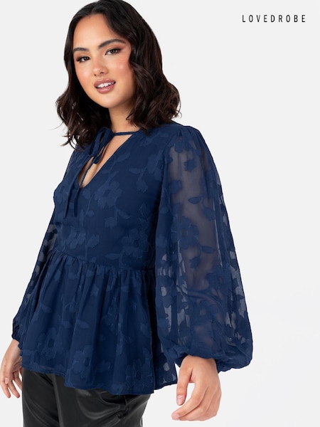 Blau - Lovedrobe – Langärmliges Burnout-Oberteil (AA7478) | 29 €