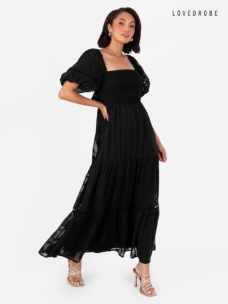 Lovedrobe Burnout Puff Sleeve Maxi Dress (AA7488) | €53