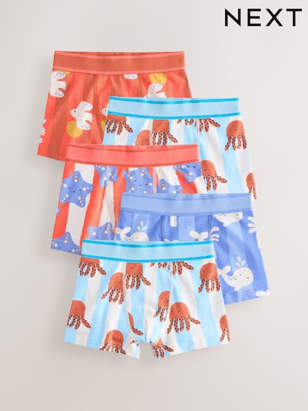 Multi Stripe Sea Print Boxers 5 Pack (1.5-16yrs) (AA7495) | SGD 26 - SGD 30