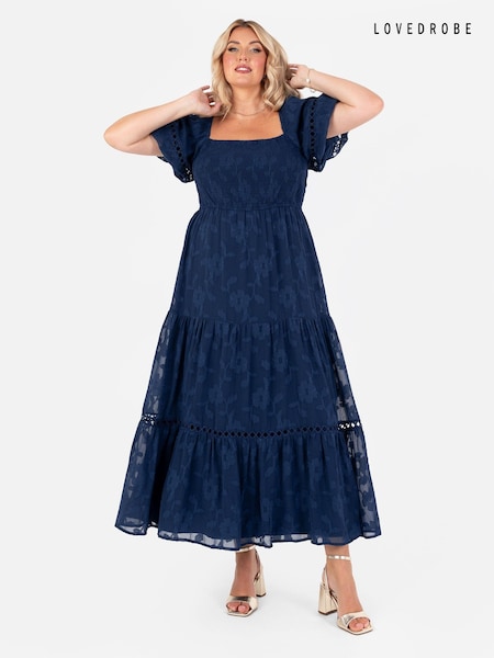 Lovedrobe Burnout Puff Sleeve Maxi Dress (AA7519) | 242 QAR