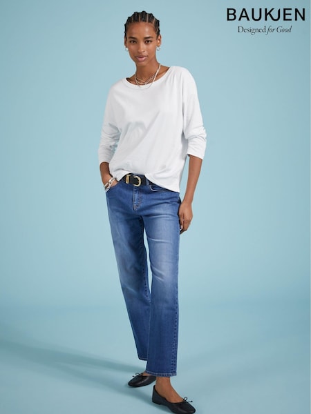 Baukjen Montrose Organic Cotton Relaxed White Top (AA7539) | ‏35 ر.ع.‏
