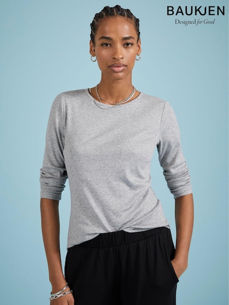 Baukjen Grey Krystea Luxe Crew Neck Top (AA7541) | €93