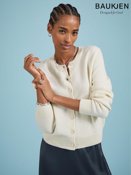 Baukjen Cream Marie Recycled Wool Blend Cardigan (AA7543) | €79