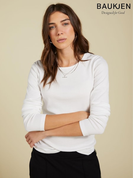 Baukjen Krystea Luxe Crew Neck White Top (AA7549) | 3,905 UAH