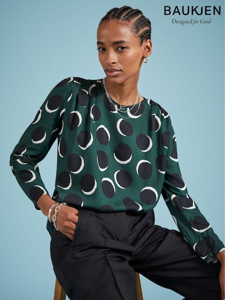 Baukjen Green Dottie Printed Blouse (AA7552) | €79