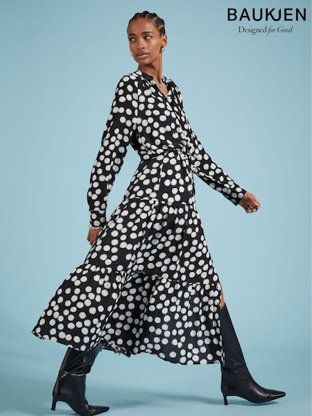 Baukjen Cornelia Maxi Shirt Black Dress (AA7555) | 831 LEI