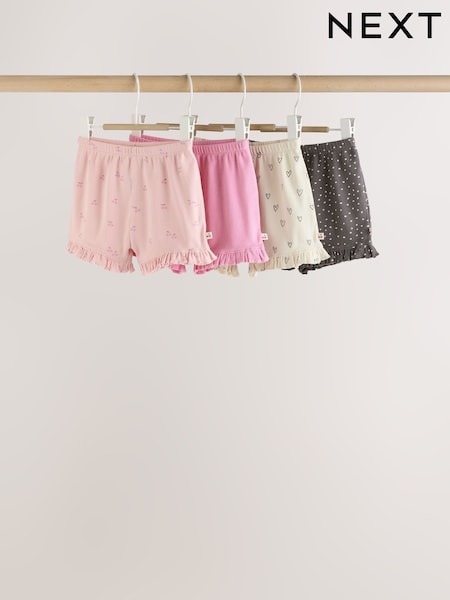 Pink - Frill Hem Baby Shorts 4 Pack (AA7617) | 24 € - 27 €