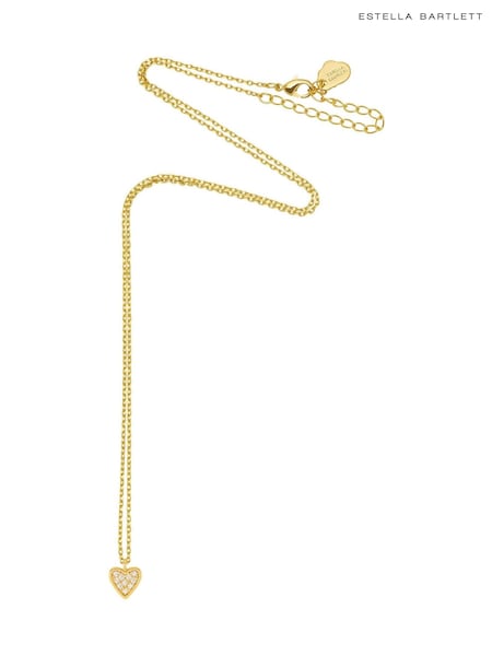 Estella Bartlett Gold Tone Pave Mini Heart Necklace (AA7647) | €36