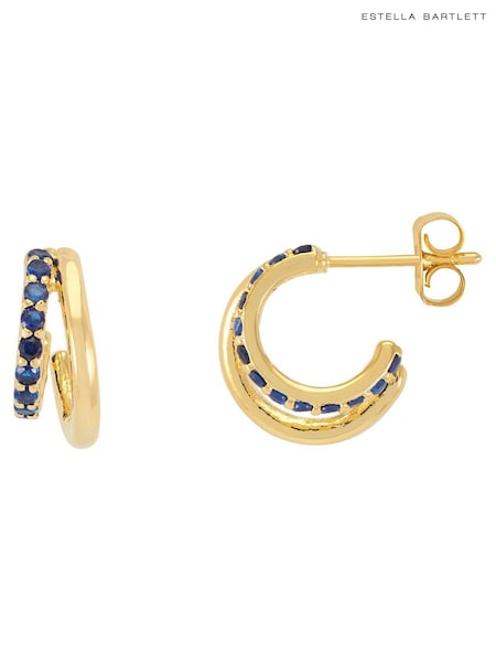 Estella Bartlett Gold Tone Illusion Hoop Cubic Zirconia Earrings (AA7653) | AED73