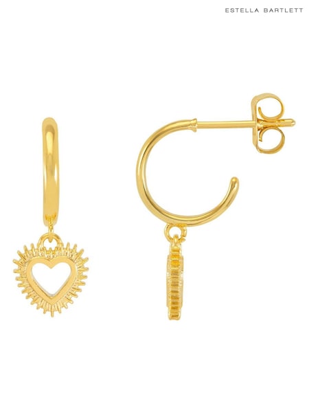 Estella Bartlett Gold Tone Heartburst Hoop Earrings (AA7663) | €32