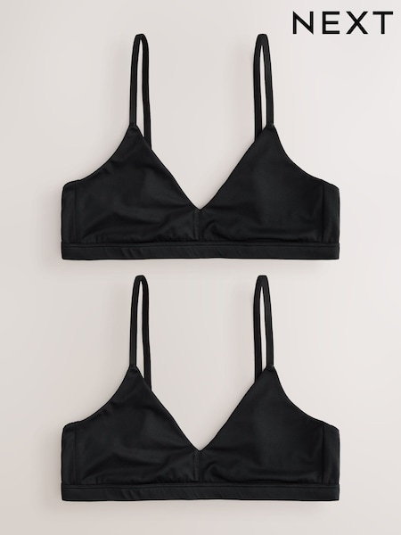 שחור - Triangle T-shirt Bras 2 Pack (AA7682) | ‏63‏₪