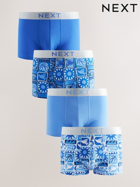 Blue Tile Pattern - Стандартный крой - Hipsters Boxers 4 Pack (AA7701) | €27
