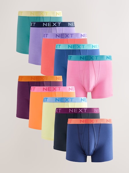 Bright Orange/Green /Yellow Contrast 10 pack A-Front Boxers (AA7713) | €55