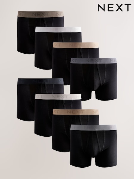 Black Neutral Waistbands A-Front Boxers 8 Pack (AA7724) | €46