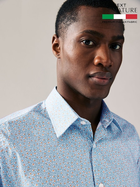 Hidcote Leaves Regular Fit Signature Collection 100% Italian Fabric Printed Formal Shirt (AA7740) | 365 zł