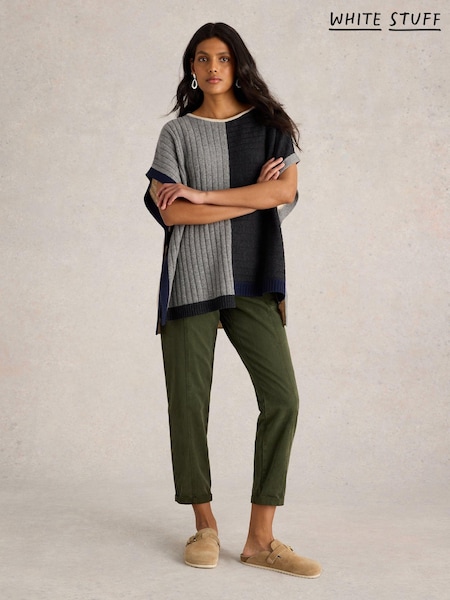 White Stuff Natural Ash Knitted Step Hem Poncho (AA7759) | €80