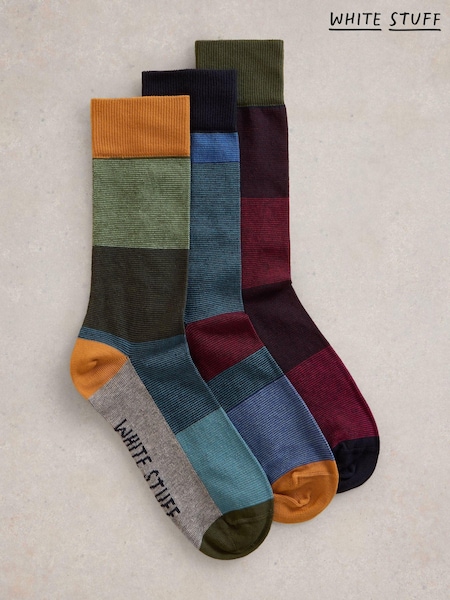 White Stuff Striped Ankle Socks 3 Pack (AA7779) | € 20