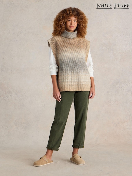 White Stuff Natural Spacedye Knitted Poncho (AA7789) | 279 QAR