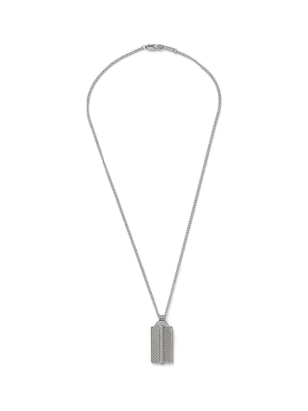 DCK Mens Silver Tone Antique Engraved Dog Tag Necklace (AA7885) | AZN 38