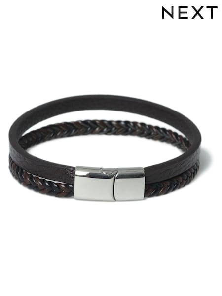 Genuine Leather Multirow Wristwear Brown Bracelet (AA7892) | AZN 88