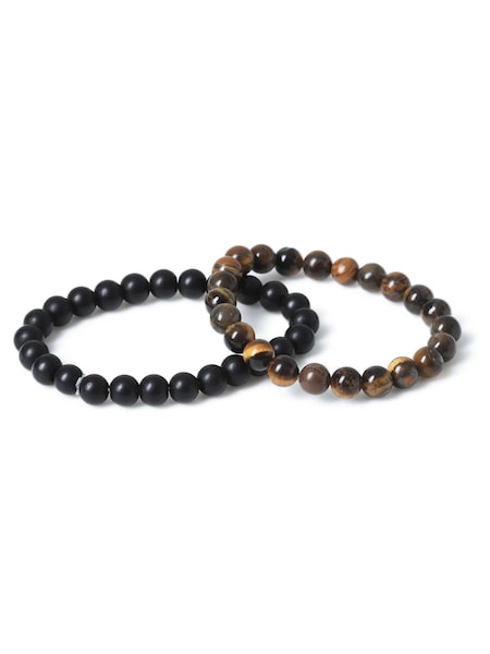 Tigers Print Eye Bead Brown Wristwear 2 Pack (AA7897) | €25