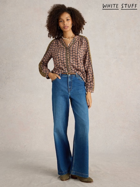 White Stuff Blue Ayla Wide Leg Jeans (AA7939) | €93