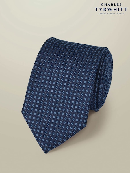 Indigo Blue - Regular Charles Tyrwhitt Stone Medallion Silk Tie