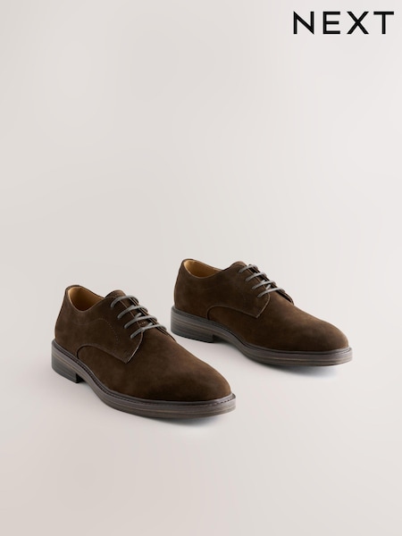 Brown Suedette Derby Shoes (AA7971) | R$ 365