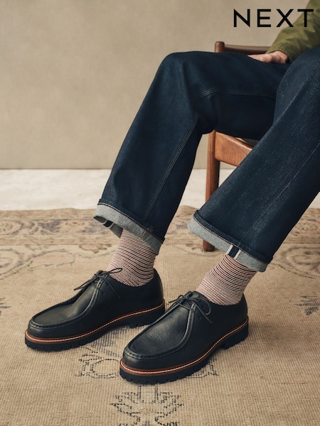 Черный - Chunky Sole Apron Shoes (AA7998) | €73