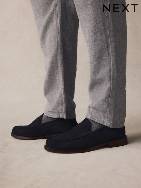 Темно-синій - Suede Penny Loafers (AA8119) | 1 857 грн