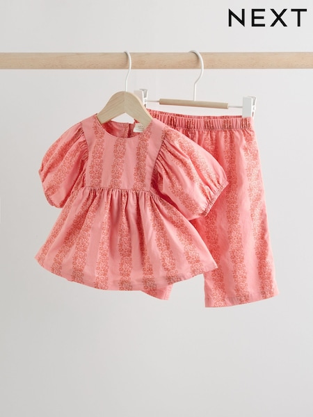 وردي بيزلي - 100% Cotton Woven Floral Baby Trousers Set (0mths-2yrs) (AA8193) | ‏91 د.إ.‏ - ‏ 102‏ د.إ.