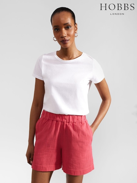 Hobbs Pink 100% Cotton Allie Shorts (AA8393) | €100