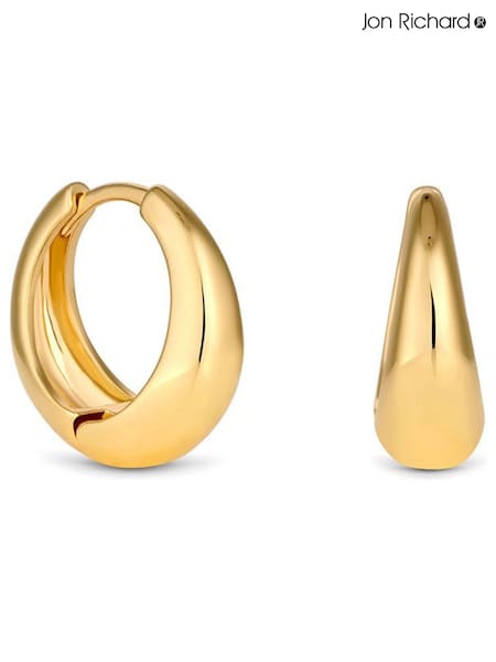 Jon Richard Gold Plated Polished Small Tapered Hoop Earrings (AA8400) | €22.50