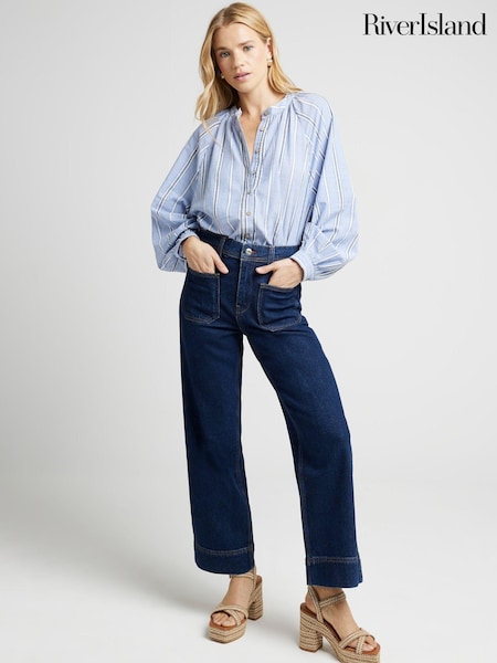 River Island Mid Rise Crop Wide Leg Jeans (AA8417) | 33 €