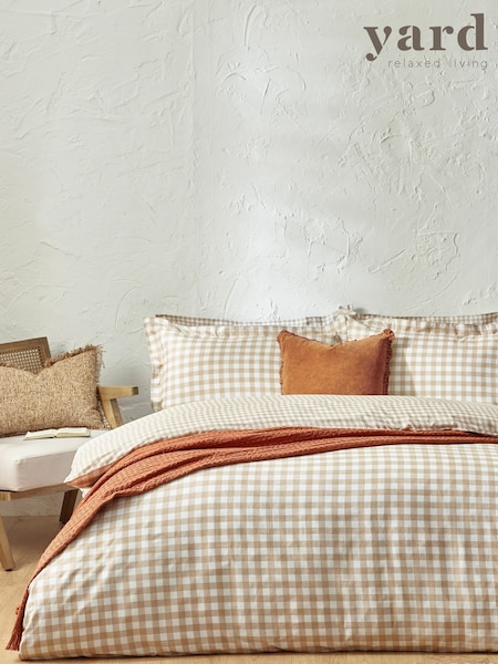 Yard Biscuit Barton Check 100% Cotton Gingham Style Duvet Cover Set (AA8548) | 129 QAR - 247 QAR