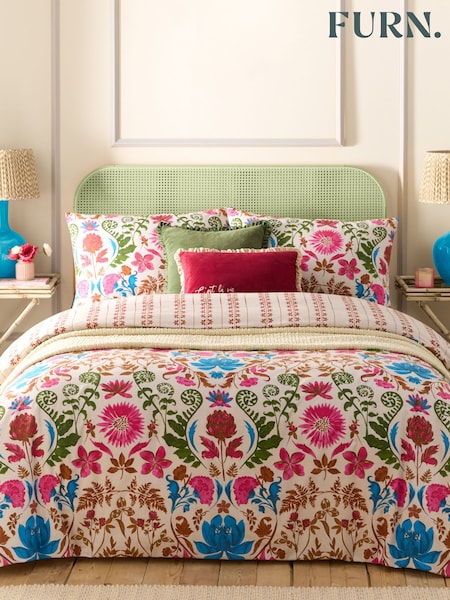 Furn Linen Curious Lotus Floral Duvet Cover Set (AA8555) | $37 - $74