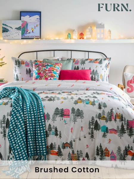 Furn Snow Snow Aspen Festive 100% Cotton Christmas Duvet Cover Set (AA8559) | €40 - €71
