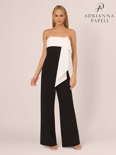 Adrianna by Adrianna Papell Knit Crepe Strapless Black Jumpsuit (AA8640) | 352 €