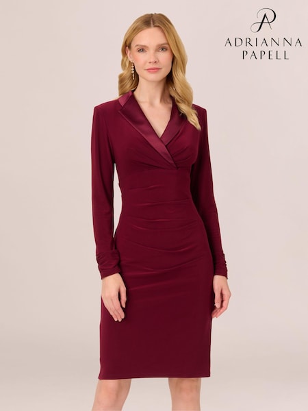 Adrianna Papell Red Jersey Tuxedo Dress (AA8643) | €196