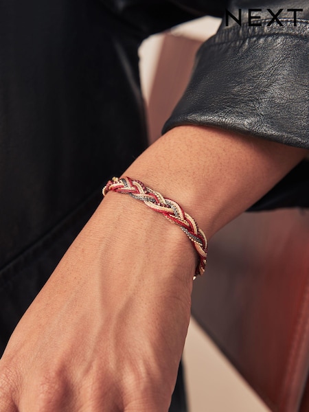 Gold Tone Plaited Bracelet (AA8671) | €11