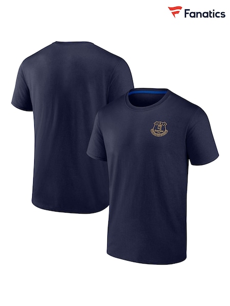 Fanatics Blue Everton Essentials Small Crest 100% Cotton T-Shirt (AA8696) | AED73