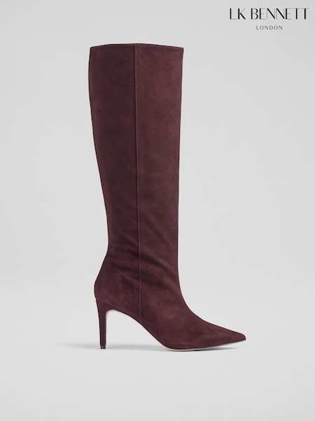 LK Bennett Astrid Bournville Pointed Semi Fitted Brown Boots (AA8745) | 2,001 LEI